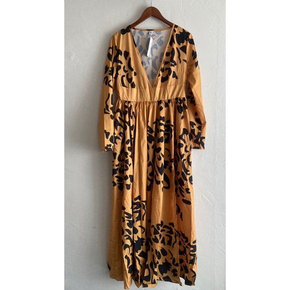 🌀NWT Yellow and black Maxi Dress - Picture 5 of 14